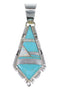 Genuine Sterling Silver Turquoise And Opal Inlay Pendant AX48216